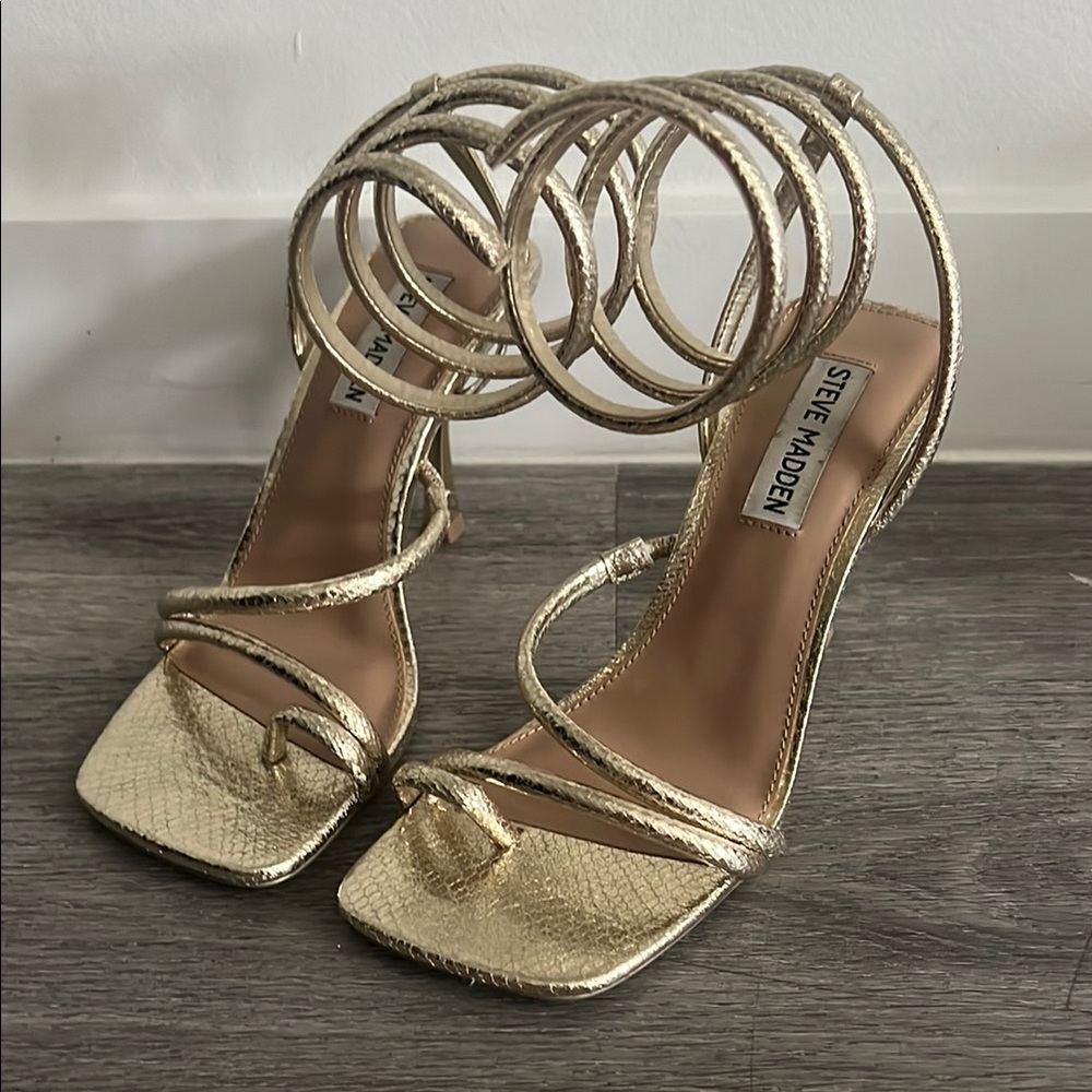 Steve Madden Gold Strappy Heels